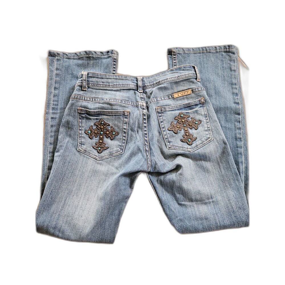 COWGIRL TUFF Studded Brown Cross Jeans Size 27 x 34